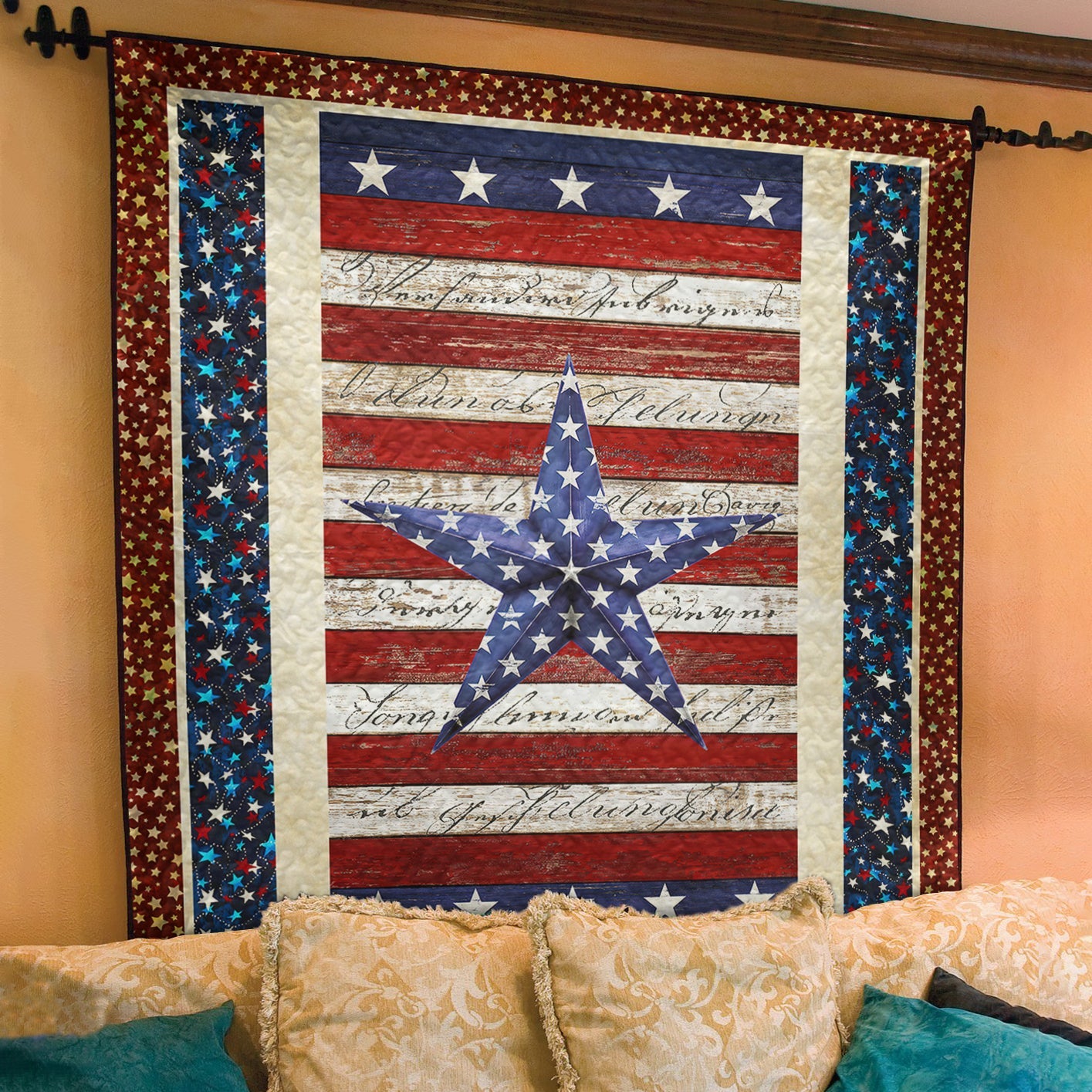 Barn Side Patriotic Quilt Blanket TL130601Y
