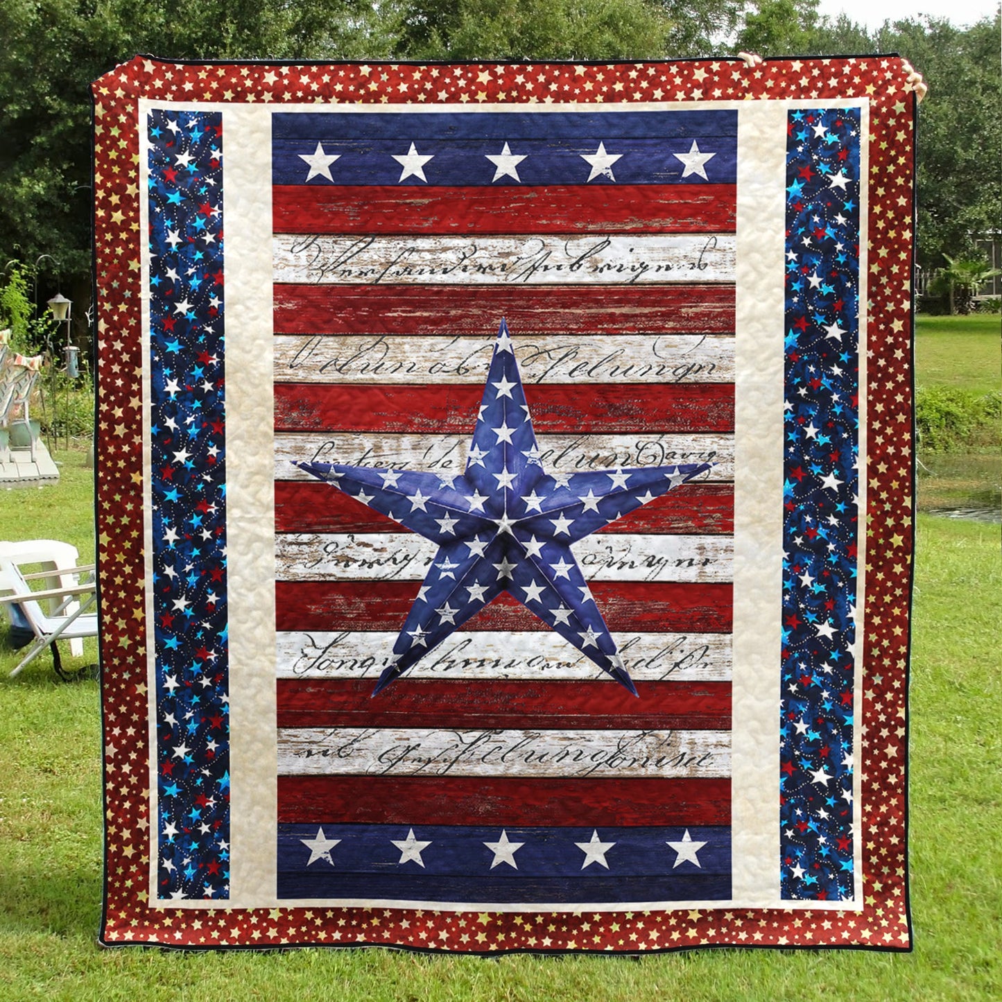 Barn Side Patriotic Quilt Blanket TL130601Y