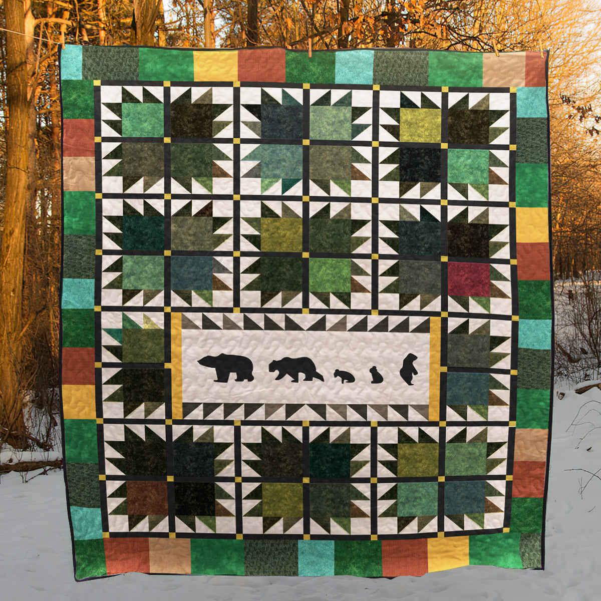 Barn Star Bear CLA2110021Q Quilt Blanket