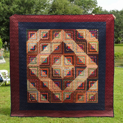 Barnraising Log Cabin Quilt CLM240667 Quilt Blanket