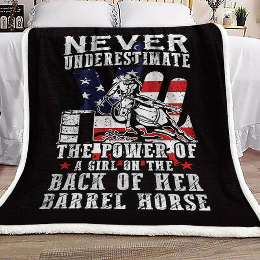 Barrel Racing Underestimate CL19100025MDF Sherpa Fleece Blanket