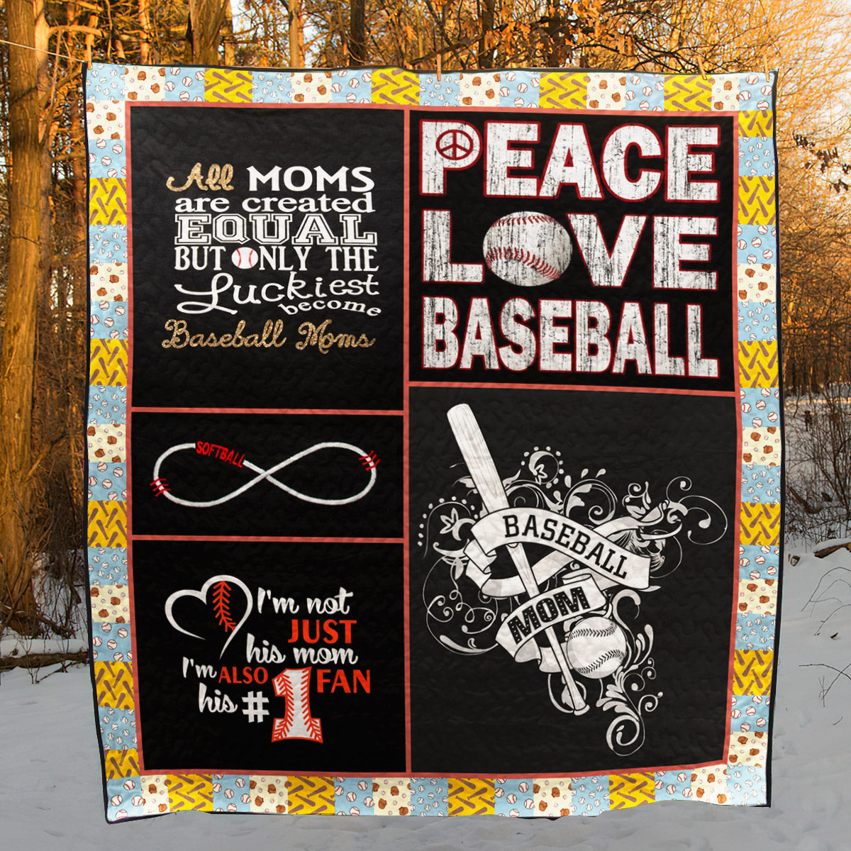 Baseball Mom CLD180675 Quilt Blanket