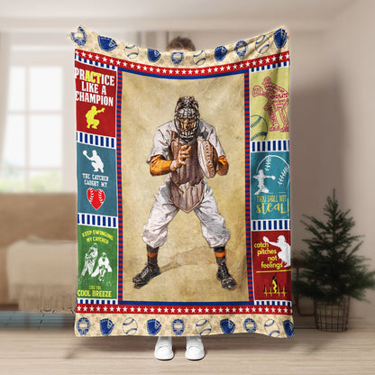 Baseball Catch Pitches BT300806F Sherpa Fleece Blanket