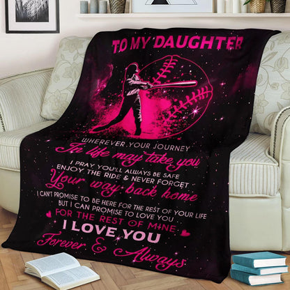 Baseball Daughter Wherever your journey in life may take you CLA1910412F Sherpa Fleece Blanket