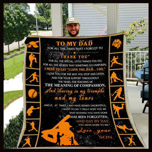 Baseball Son To Dad CLM2410015S Sherpa Fleece Blanket