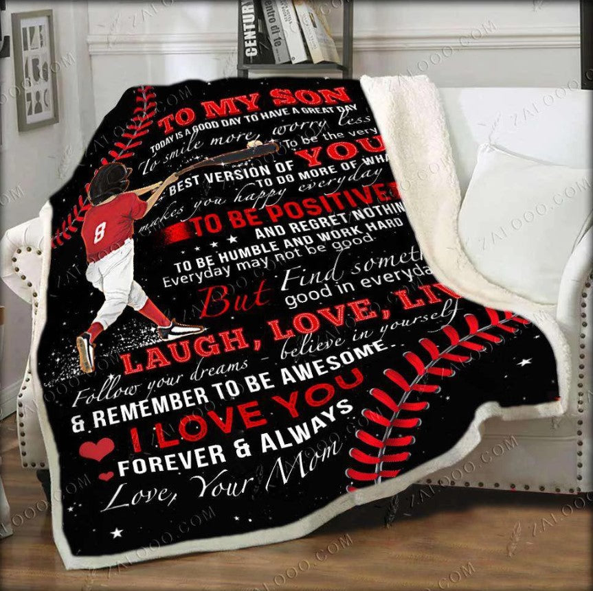Baseball To My Son CLT081001N Sherpa Fleece Blanket