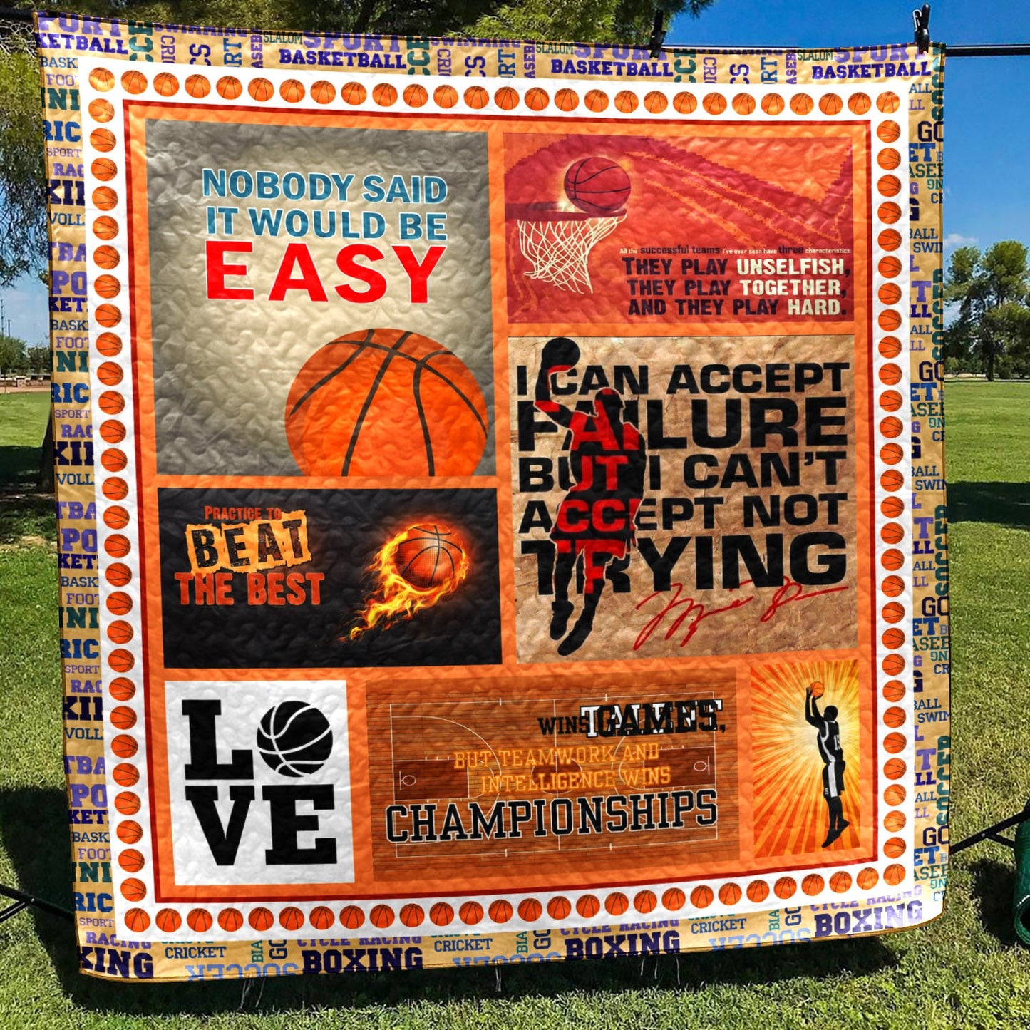 Basketball CLA1610110Q Quilt Blanket