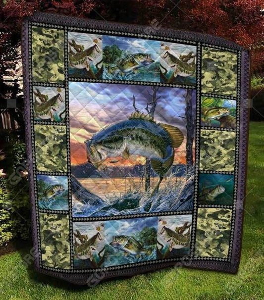 Bass Fishing CL15110010MDQ Quilt Blanket