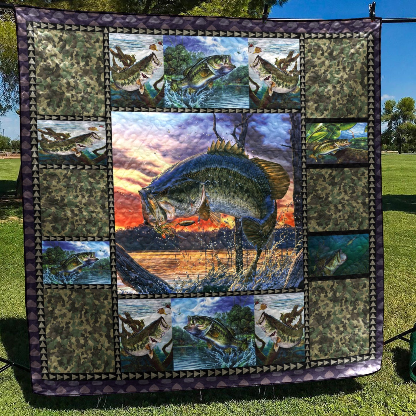 Bass Fishing CL15110010MDQ Quilt Blanket