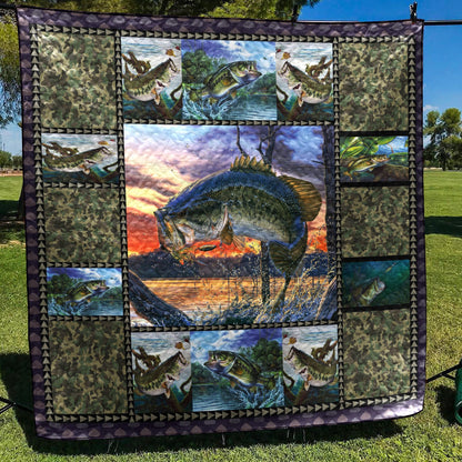 Bass Fishing CL15110010MDQ Quilt Blanket