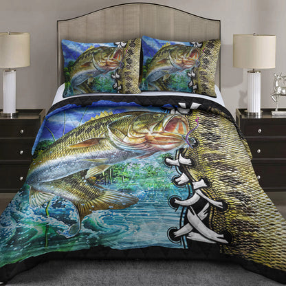 Bass Fishing Quilt Bedding Set TL180905