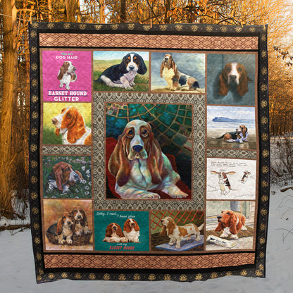 Basset Hound CL10100044MDQ Quilt Blanket