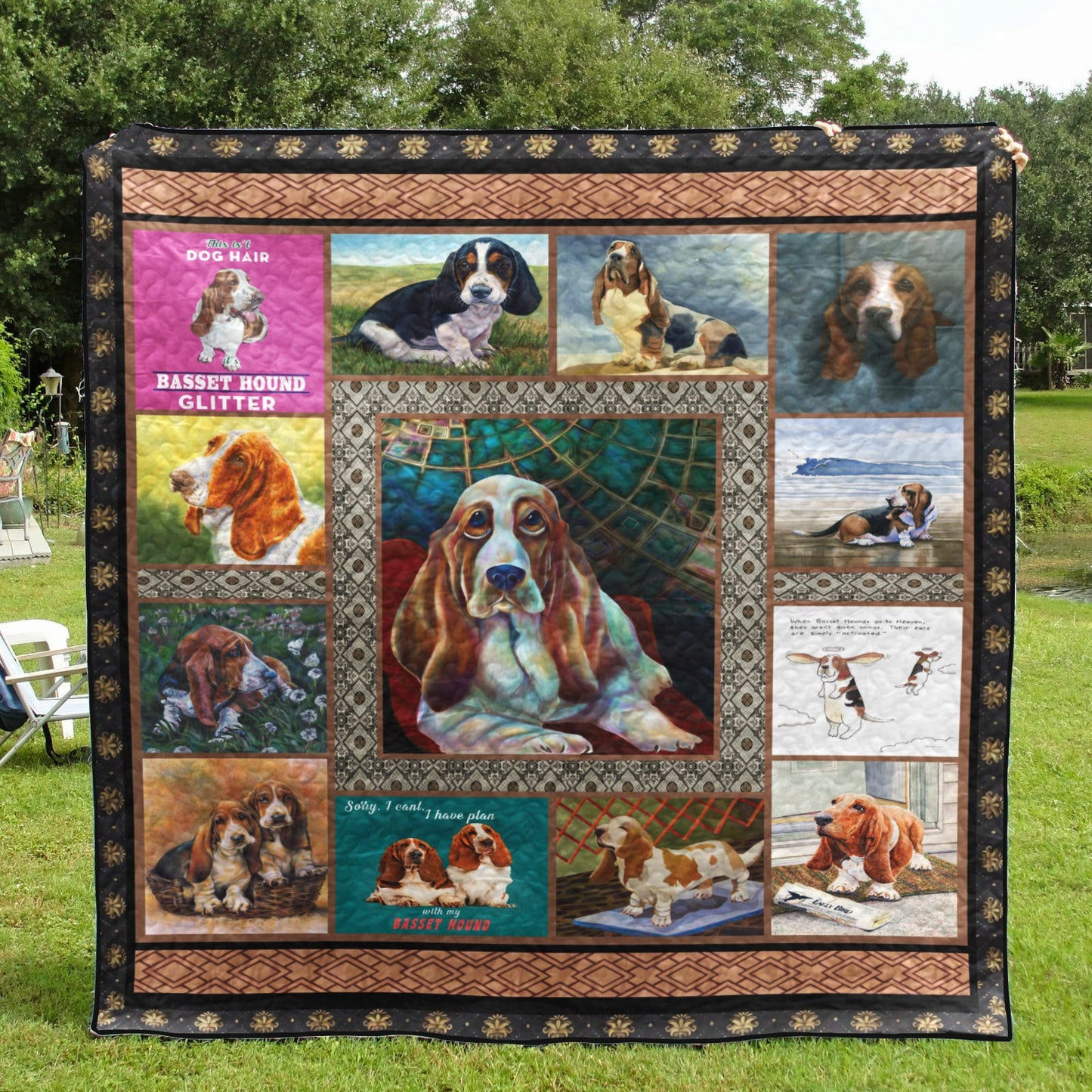 Basset Hound CL10100044MDQ Quilt Blanket