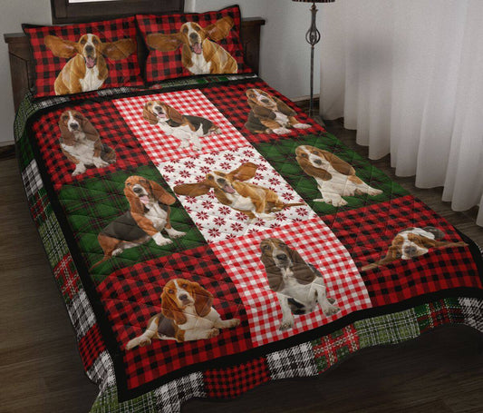 Basset Hound Christmas Quilt Bed Sheet CLH0809001