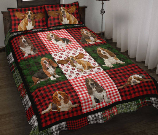 Basset Hound Christmas Quilt Bedding Set CLH0809001