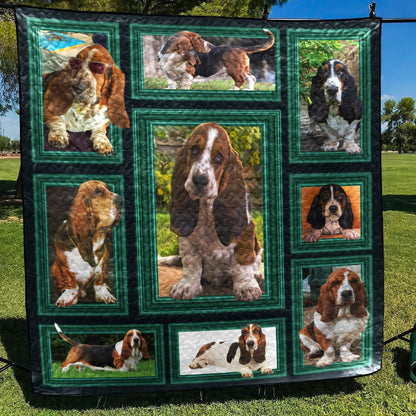 Basset Hound My Valentine CLA31100278Q Quilt Blanket