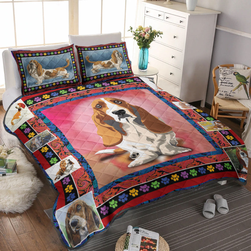 Basset Hound CLA3010015B Quilt Bedding Set