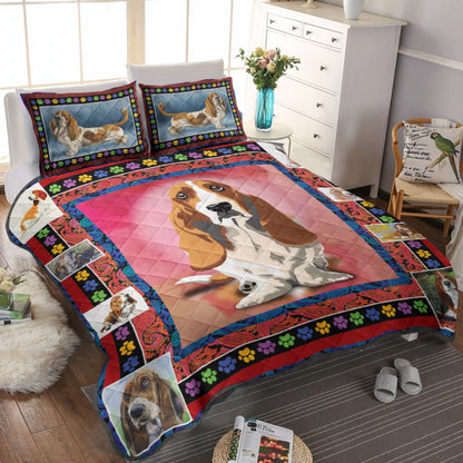 Basset Hound CLA3010015B Quilt Bedding Set