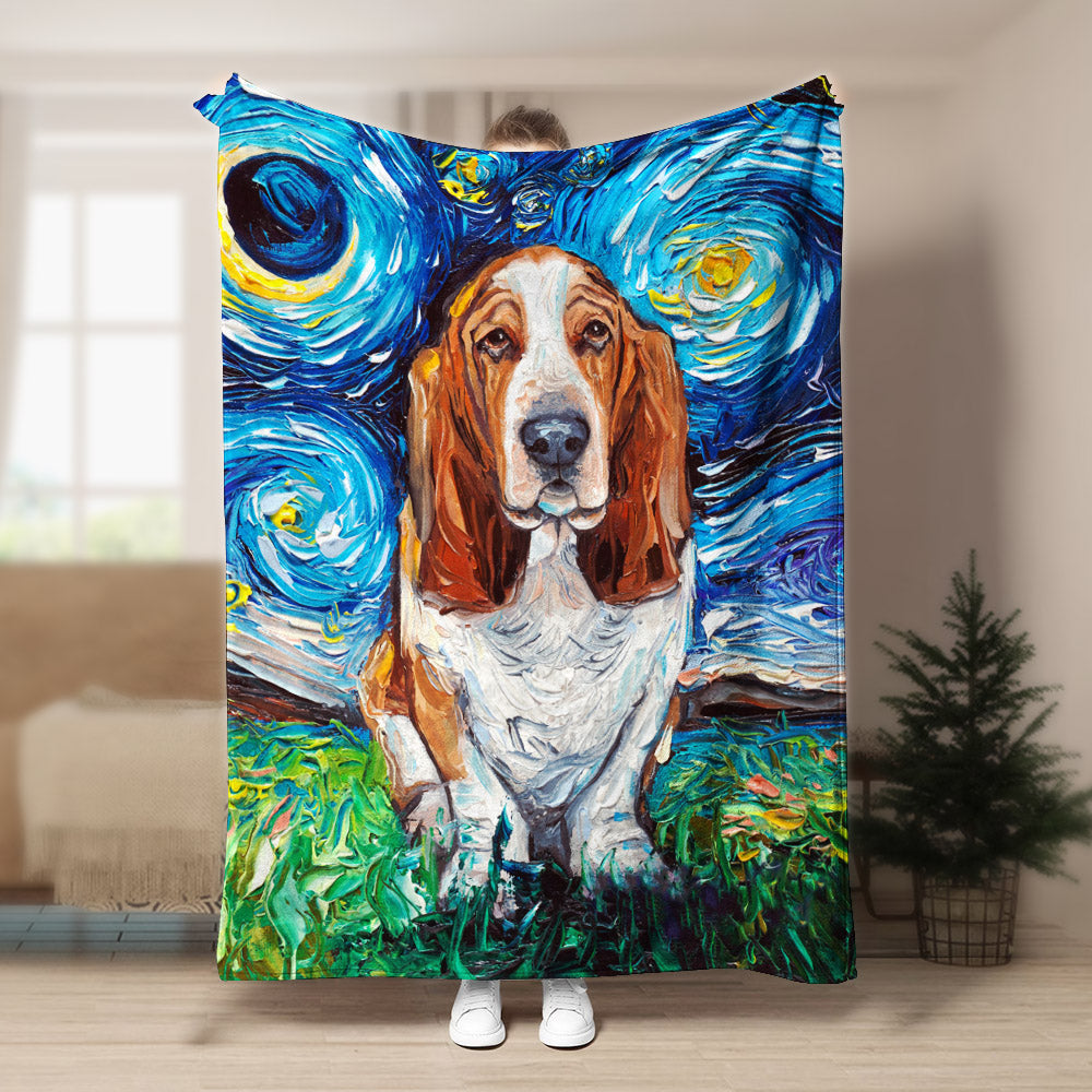 Basset Hound DD170803F Sherpa Fleece Blanket