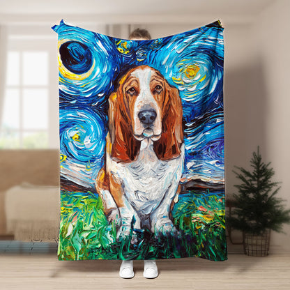 Basset Hound DD170803F Sherpa Fleece Blanket