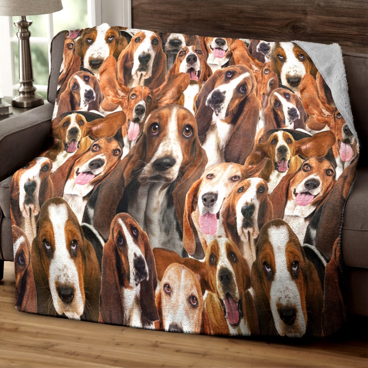Basset Hound HM170802T Sherpa Fleece Blanket