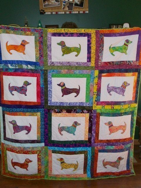 Batik Dachshund CLP250610 Quilt Blanket