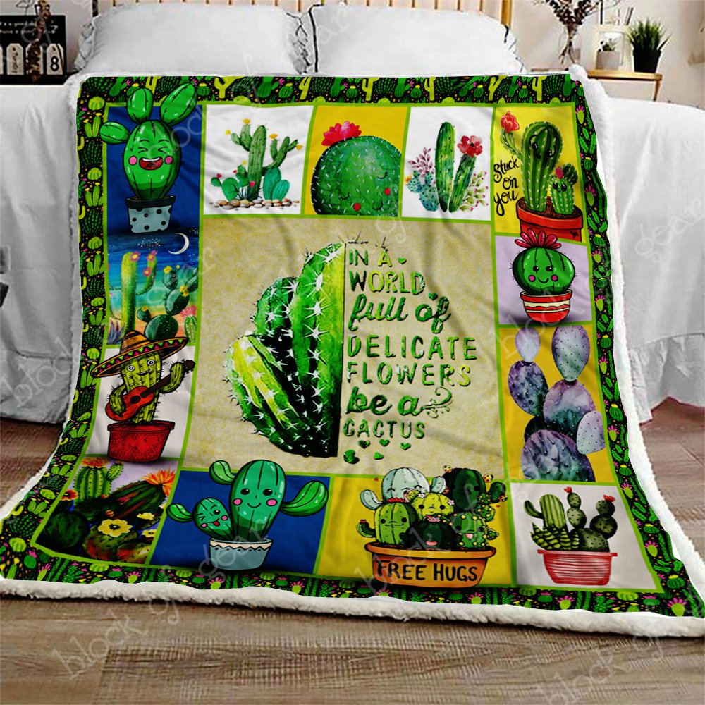 Be A Cactus CL280914MDF Sherpa Fleece Blanket