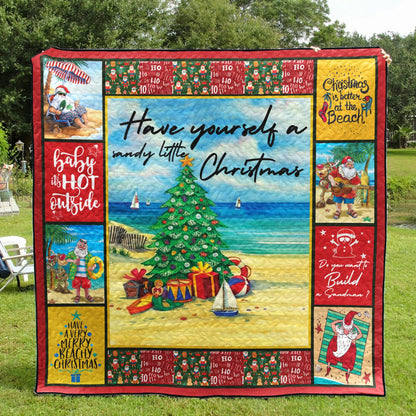 Beach Christmas CL15100009MDQ Quilt Blanket