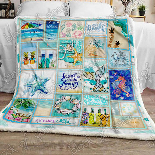 Beach Life CL210918MD Sherpa Fleece Blanket