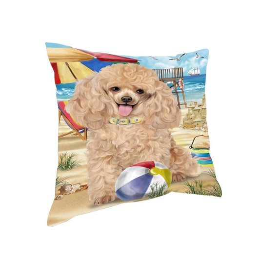 Beach Poodle Dog CL18110671MDP Throw Pillow Covers