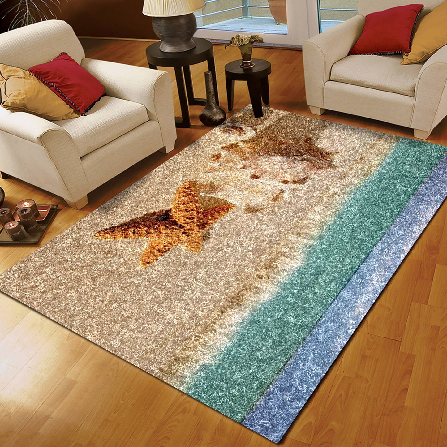 Beach Starfish Shell CL04100021MDR Rug