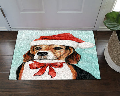 Beagle Christmas HN080901MDD Non-slip Door mats