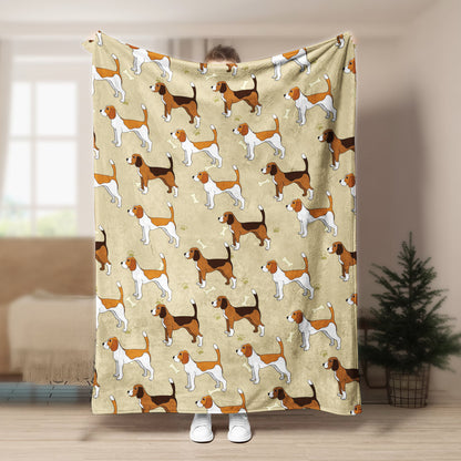 Beagle Pattern CLA15100261F Sherpa Fleece Blanket