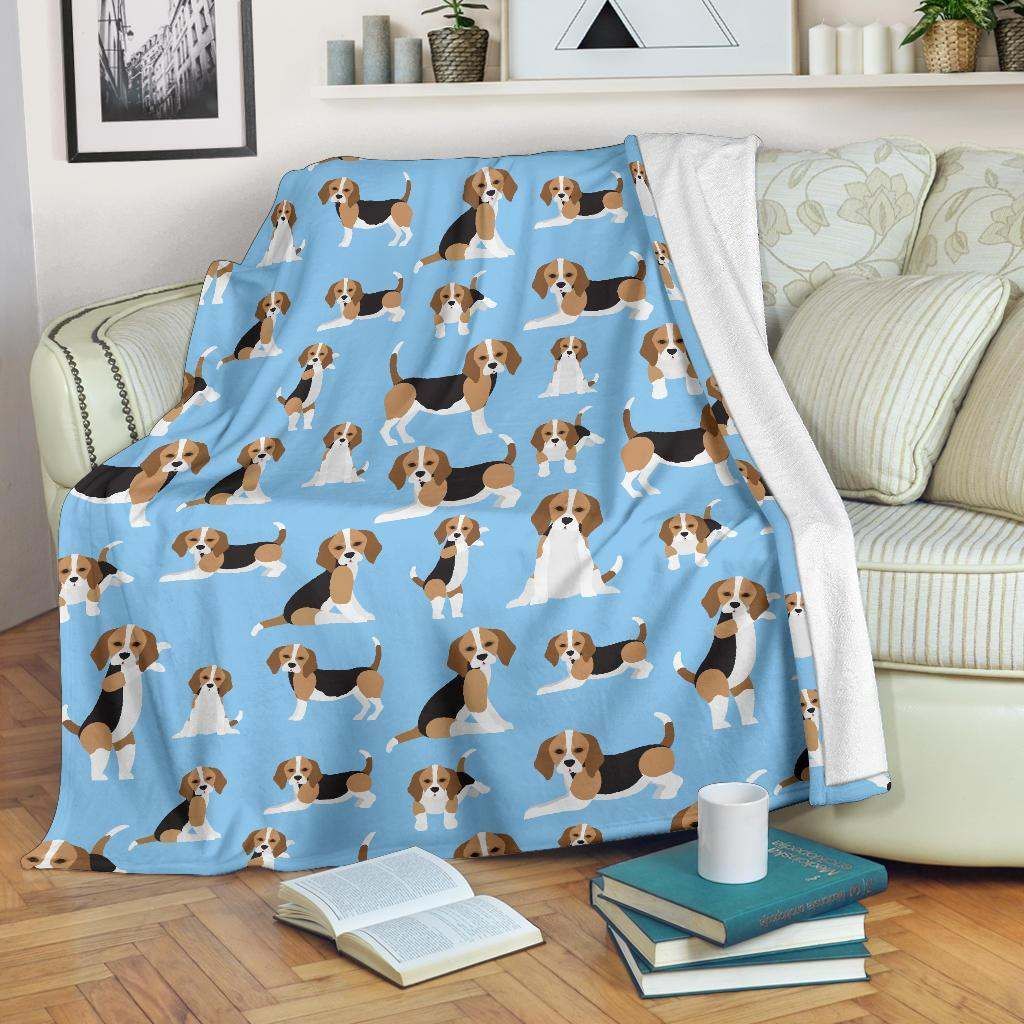 Beagle dog blue background pattern CLA2810171F Sherpa Fleece Blanket