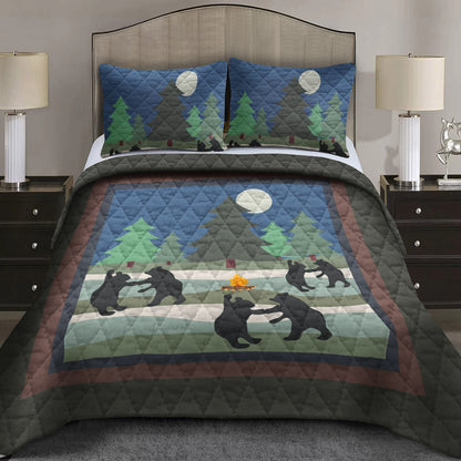 Bear Camping Quilt Bed Sheet CLM40906