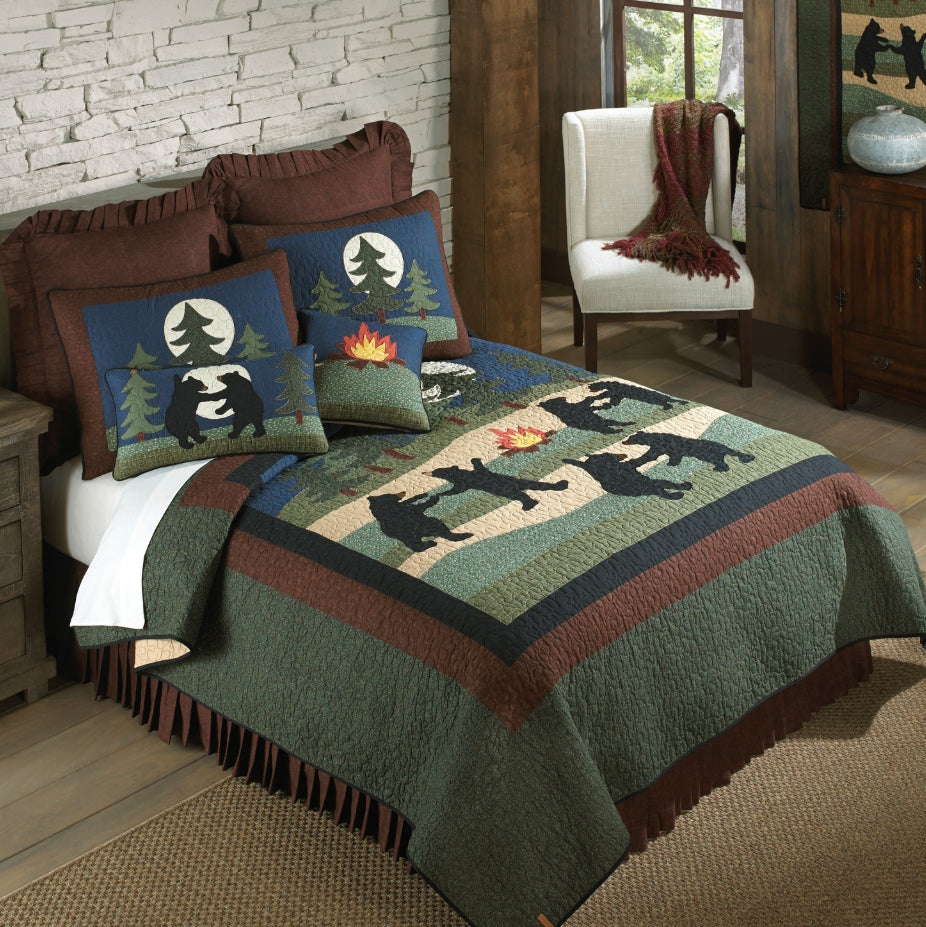 Bear Camping Quilt Bed Sheet CLM40906