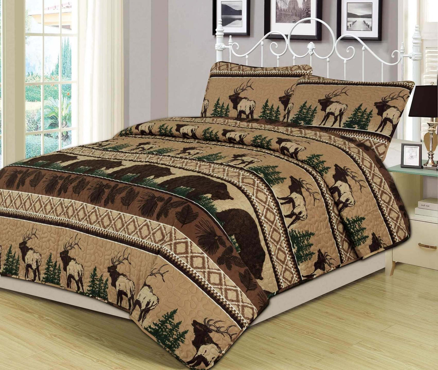 Bear Elk Log Cabin CLM0110040B Quilt Bedding Set