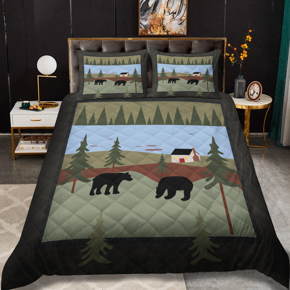 Bear And Cabin CLT0810012T Quilt Bedding Set NN