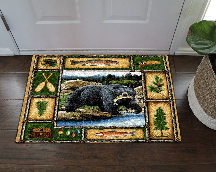 Bear Catch Salmon HN05100016D Non-slip Door mats