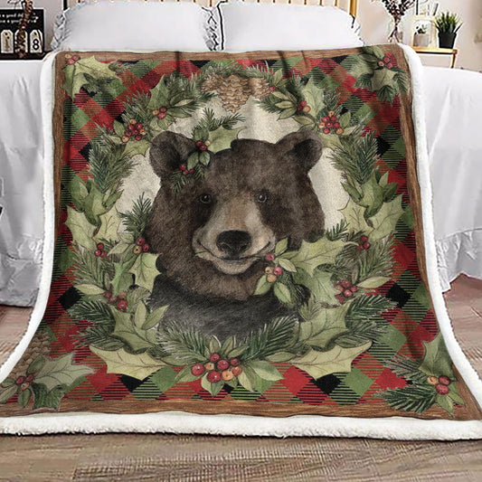 Bear Christmas HN2810009F Sherpa Fleece Blanket