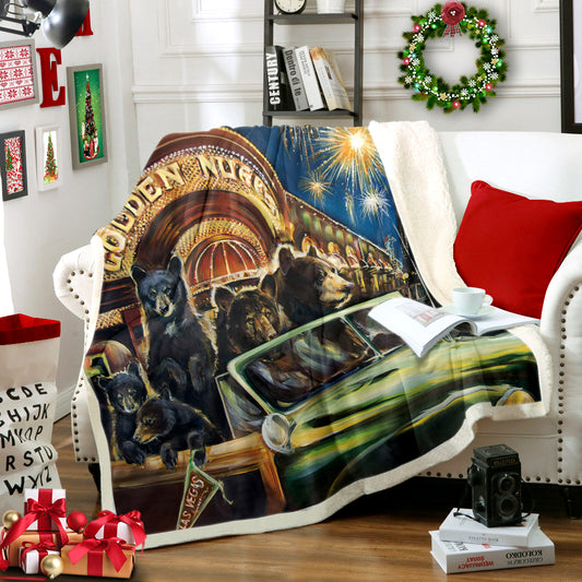 Bear Las Vegas AA1811224TT Sherpa Fleece Blanket