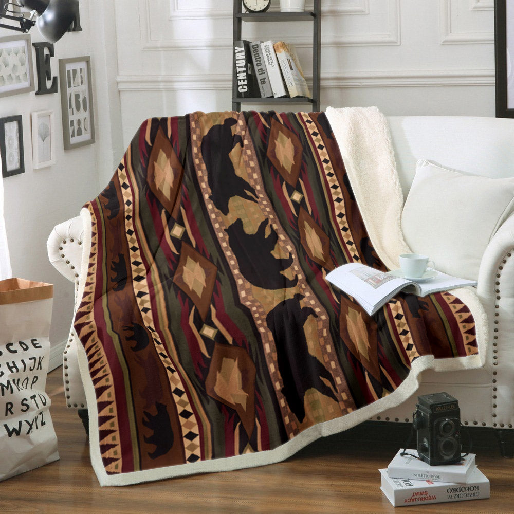 Bear QN150803TT Sherpa Fleece Blanket