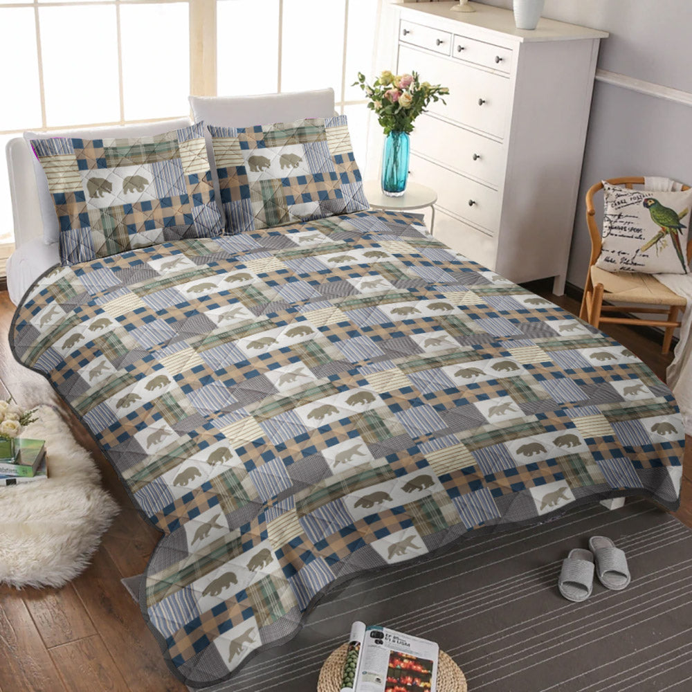 Bear Stroll CLM2309016B Quilt Bedding Set
