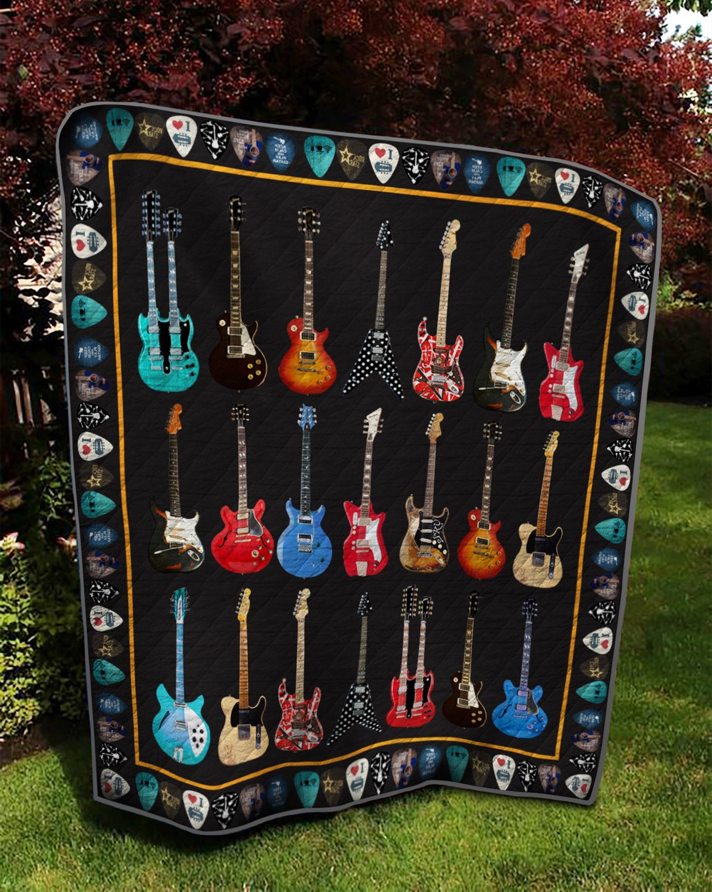 Beatles Guitar TD22111021 Quilt Blanket