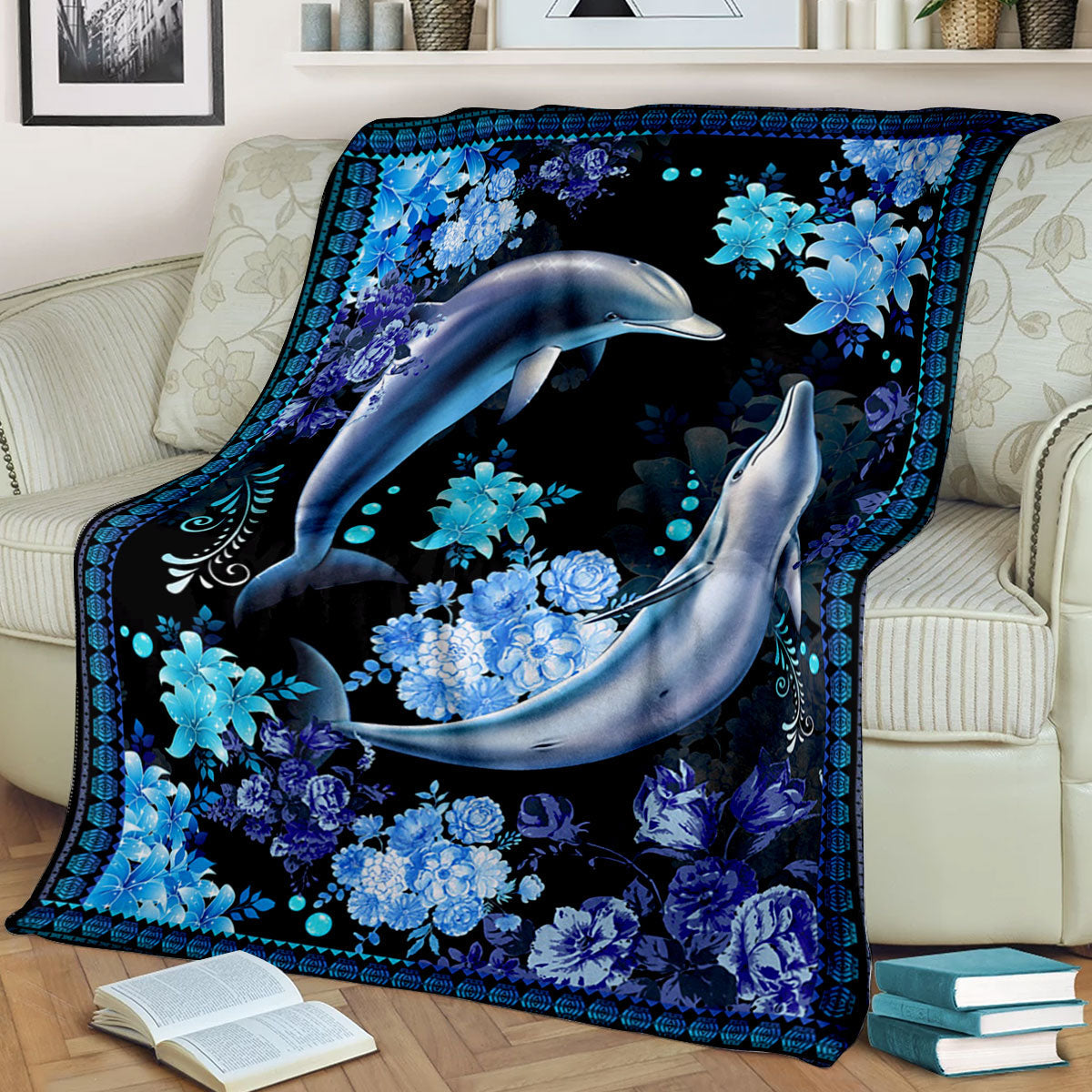 Beautiful Dolphins Sherpa Fleece Blanket ND131004