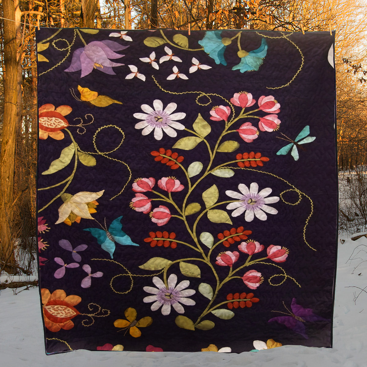 Beautiful Embroidery CLA1910022Q Quilt Blanket