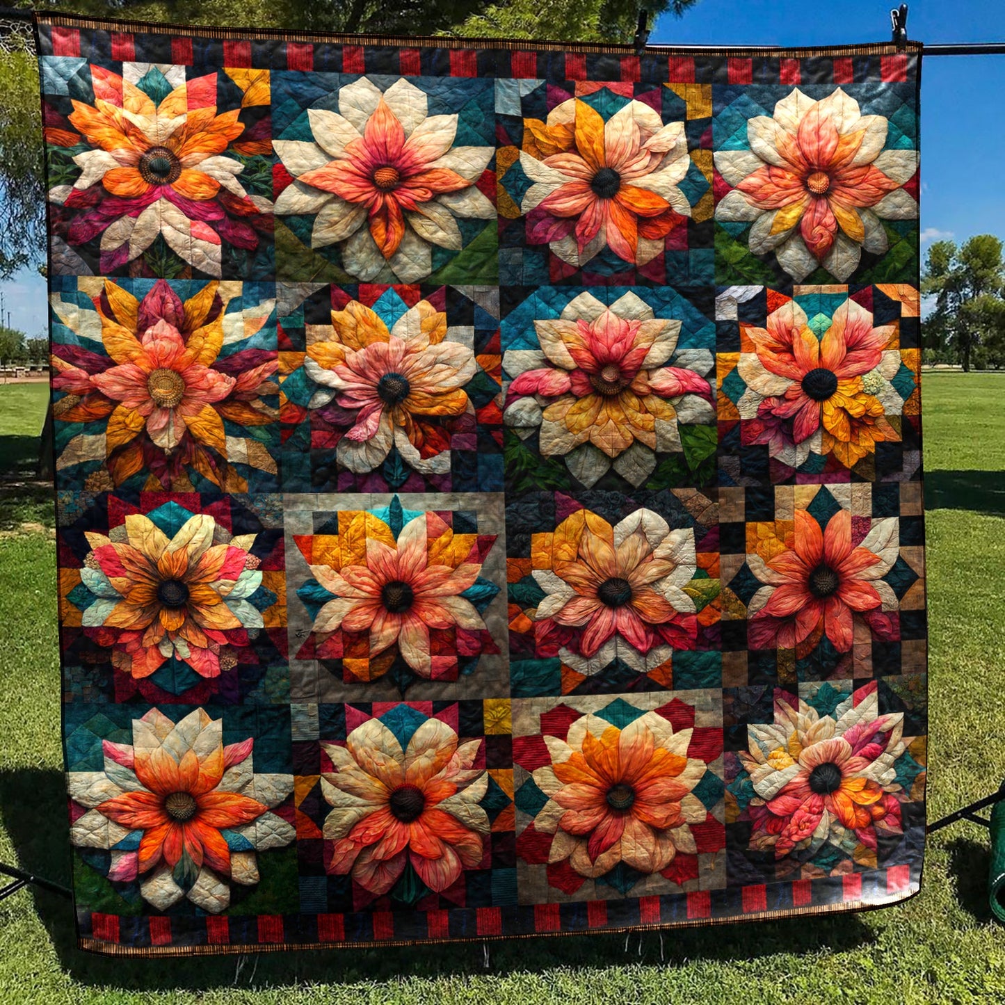 Beautiful Flower Patchwork Quilt Blanket TD290901Y