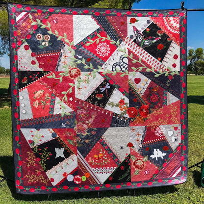 Beautiful Garden Crazy Quilt Blanket MT220601D