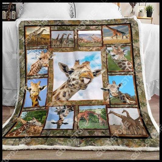 Beautiful Giraffe CL15110031MDF Sherpa Fleece Blanket