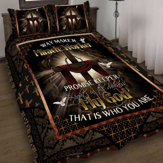 Beautiful Jesus Cross Quilt Bedding Set CLH1609001